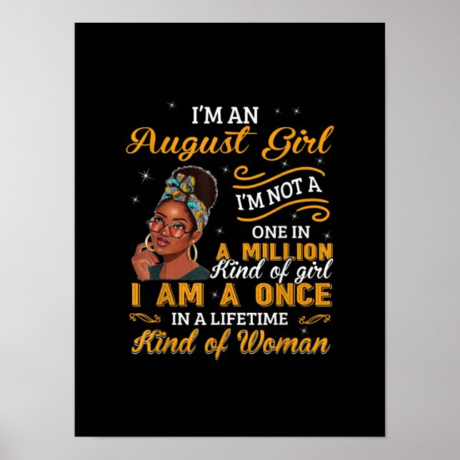 Black Women August Birthday presenterar Im A Leo Q Poster (Framsidan)