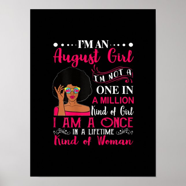 Black Women August Birthday presenterar Im A Leo Q Poster (Framsidan)