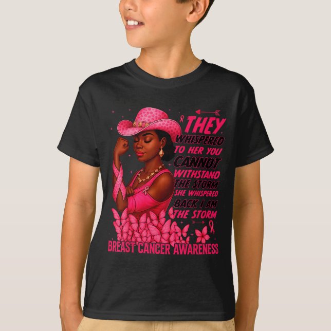 Black Women Breast Cancer Survivor Nk Ribbon I'm T T Shirt (Framsida)