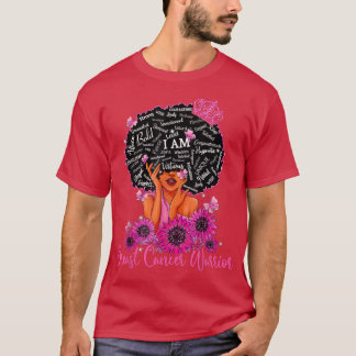 Black Women Breast Cancer Warrior Pink Ribbon Sunf T Shirt