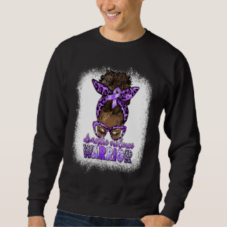 Black Women Domestic Violence Warrior Afro Messy B Lång Ärmad Tröja