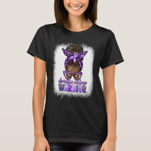 Black Women Domestic Violence Warrior Afro Messy B T Shirt