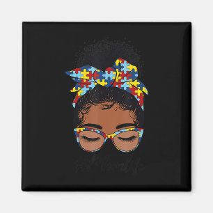 Black Women Girls Autistic Autism Awareness Mamma Magnet