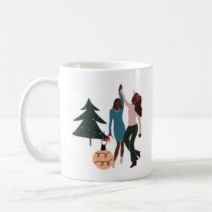 Black Women Illustrerade julkaffe Mugg
