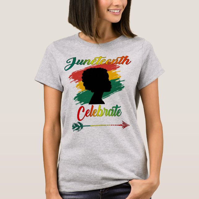 Black Women Juneteelfte firandedagen T Shirt (Framsida)