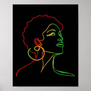 Black Women Junetelfte Ansikte Abstrakt Art Melani Poster