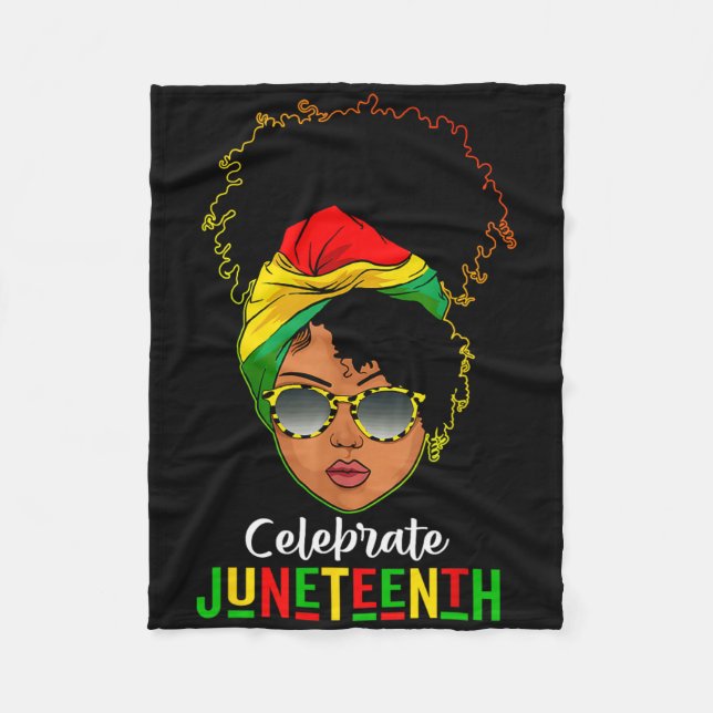 Black Women Juneteth Celebrent Independence day Fleecefilt (Framsidan)