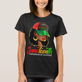 Black Women Junetth Minnesur Mina anfärer T Shirt