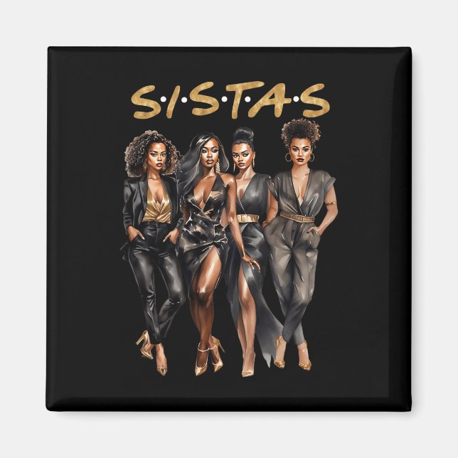 Black Women Melanin Black History African Magnet (Framsidan)