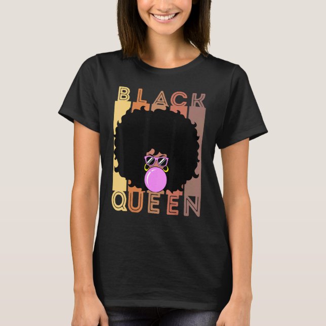 Black Women Melanin Poppin Queen Afro Black Girl M T Shirt (Framsida)