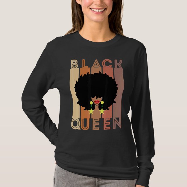 Black Women Melanin Poppin Queen Black Girl Magic T Shirt (Framsida)