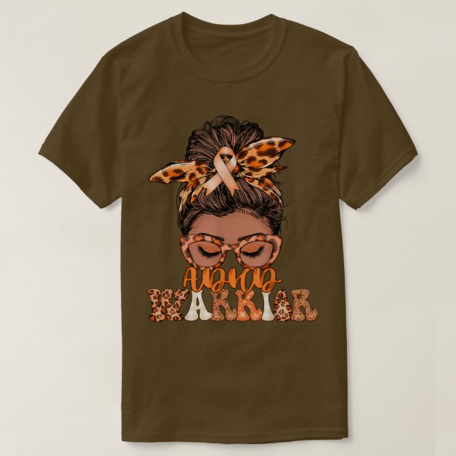 Black Women Messy Bun ADHD Warrior Gifts  T Shirt (Design framsida)
