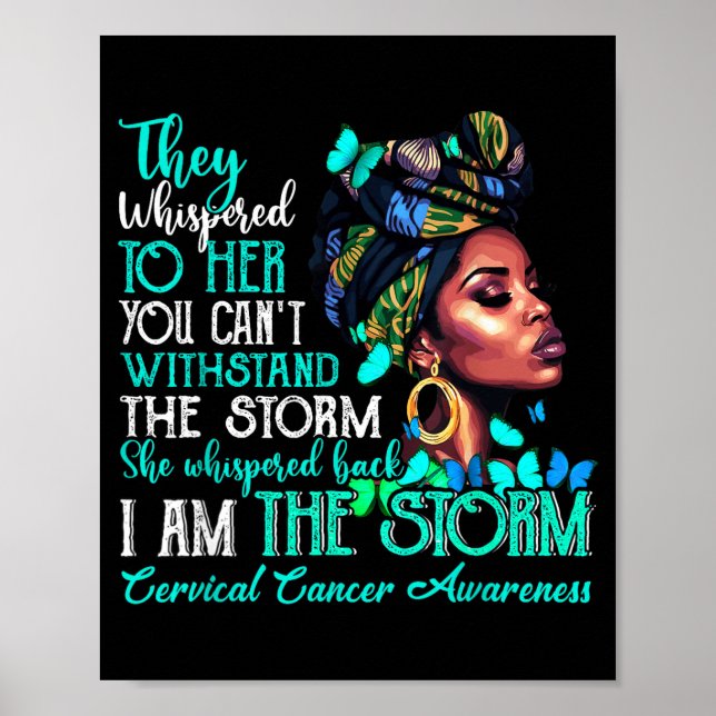 Black Women Motivation Suprt Cervical Cancer Aware Poster (Framsidan)