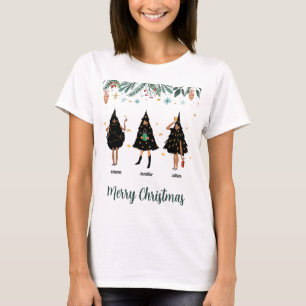 Black Women Namn, som är nedtryckt i Black Julgran T Shirt