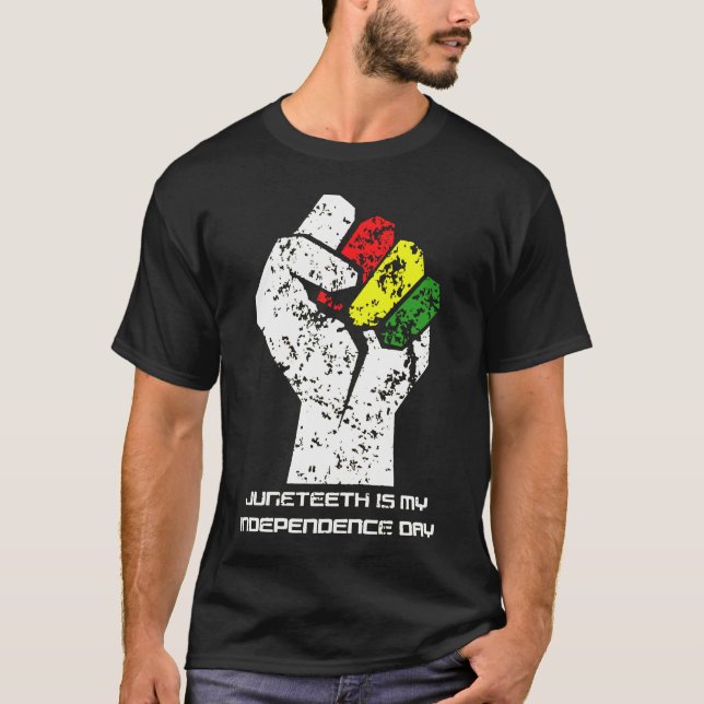 Black Women Natural Hair Afro Ord Art Junttonde T Shirt (Framsida)
