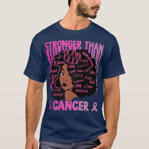Black Women Queen Rosa Stronger than Breast Cancer T Shirt