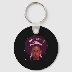 Black Women Queen Stronger than Breast Cancer Rosa Nyckelring