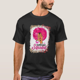 Black Women Queen Support Squad Breast Cancer Awar T Shirt