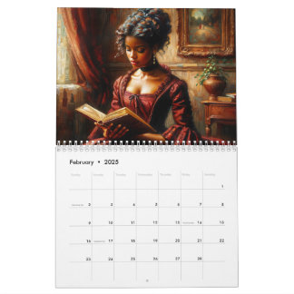 Black Women Reading Books Art Kalender