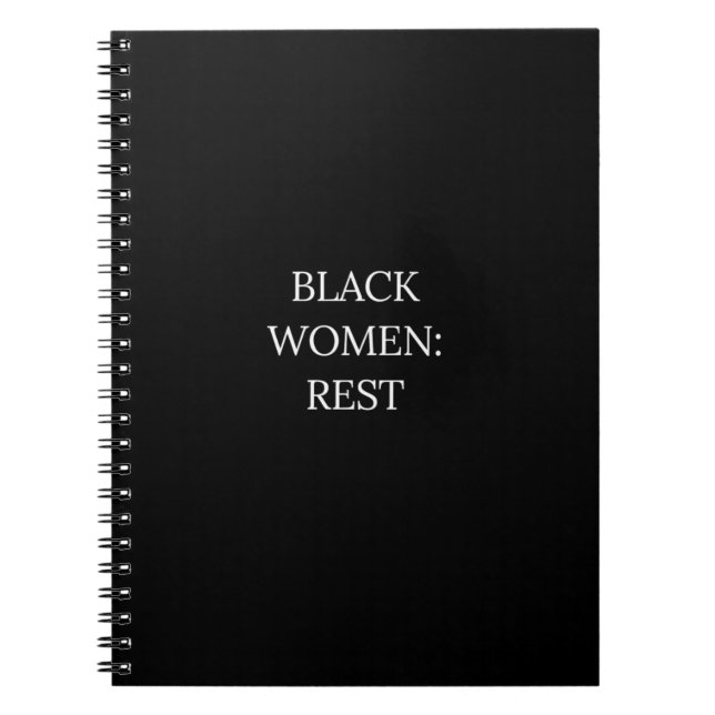 Black Women Rest Notebook Anteckningsbok (Framsidan)