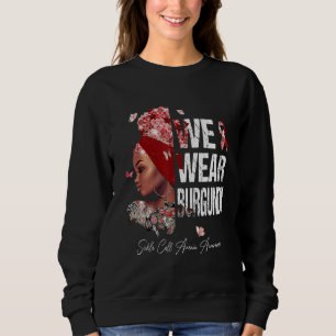 Black Women Vi Bära Burgundy Sickle Cell Anemia Aw T Shirt