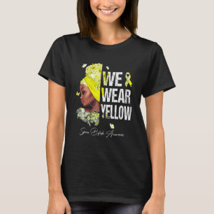 Black Women Vi Bära Gult Spina Bifida Awareness T Shirt