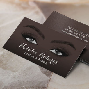 Black Womens Lash & Brows Beauty Salon Spa Visitkort