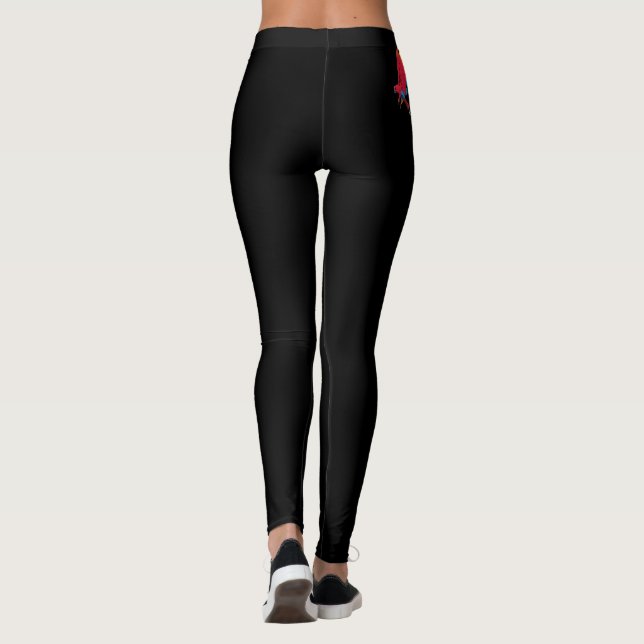 Black Women's Leggings with Parrot design (Baksida)
