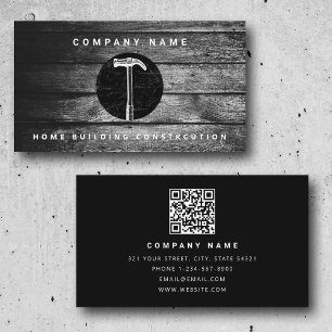 Black Wood Hammer Home Byggnad Construction Visitkort