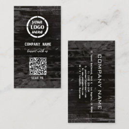 Black Wood Professionell Design Modern QR-kod Visitkort