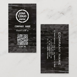 Black Wood Professionell Design Modern QR-kod Visitkort