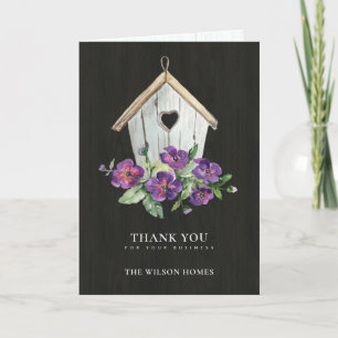 BLACK WOODEN BLOMMIGT BIRDHOUSE REALTOR REAL GODS TACK KORT