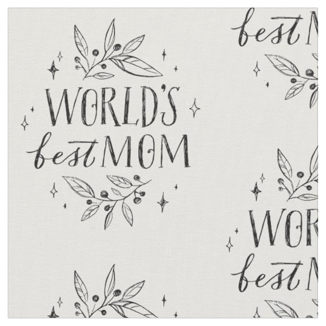 black worlds best mom mothers day tyg (Närbild)
