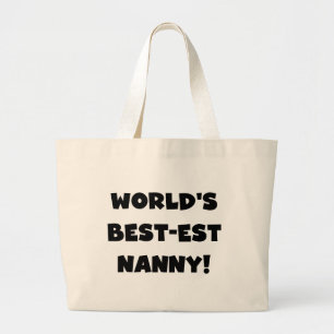 Black World's Best Nanny T-shirts and Gifts Jumbo Tygkasse