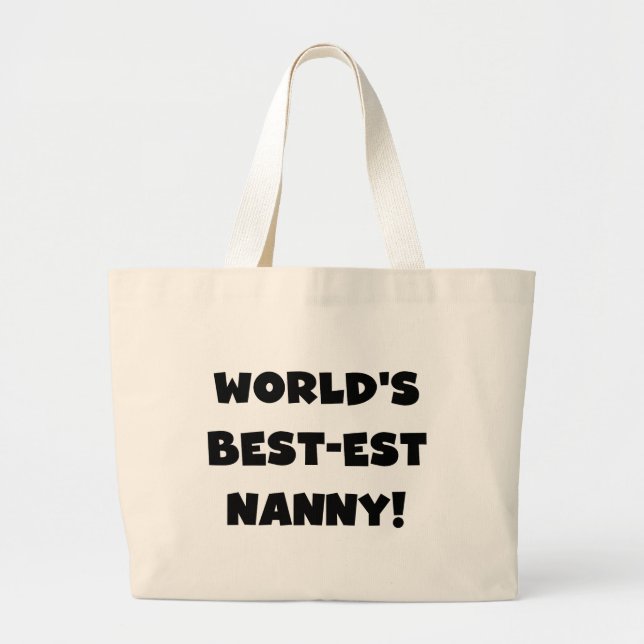 Black World's Best Nanny T-shirts and Gifts Jumbo Tygkasse (Framsidan)