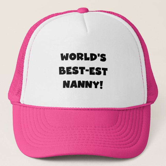 Black World's Best Nanny T-shirts and Gifts Keps (Framsida)