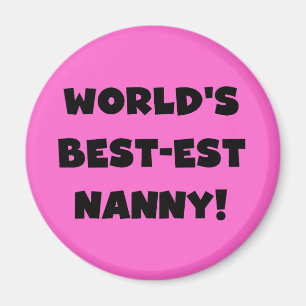 Black World's Best Nanny T-shirts and Gifts Magnet
