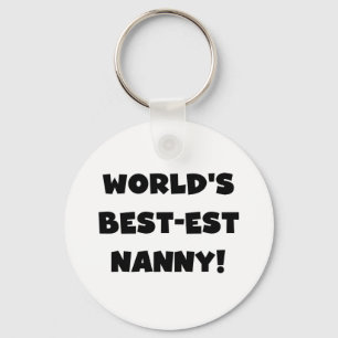 Black World's Best Nanny T-shirts and Gifts Nyckelring