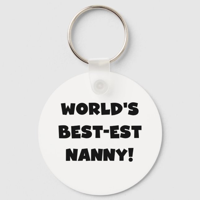 Black World's Best Nanny T-shirts and Gifts Nyckelring (Framsida)