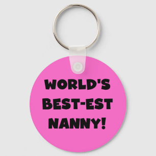 Black World's Best Nanny T-shirts and Gifts Nyckelring