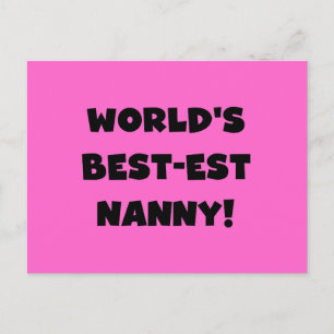 Black World's Best Nanny T-shirts and Gifts Vykort