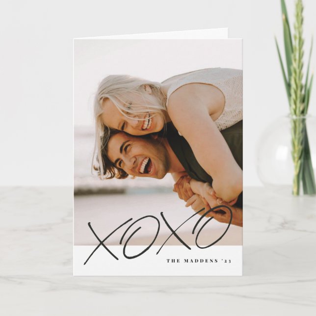 Bläck XOXO Valentine Day Card - svart Tack Kort (Framsida)