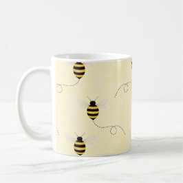 Black Yellow Gold Bees Kaffemugg
