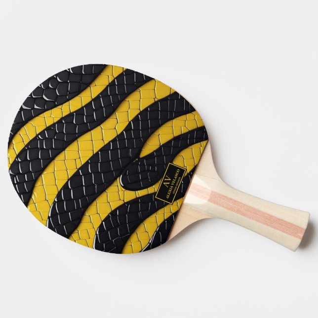 Black & Yellow Luxury Modern Animal skin Pingisracket (Sidan)