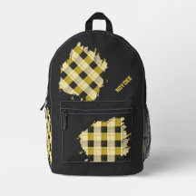 Black, Yellow Plaid Patches, Name
