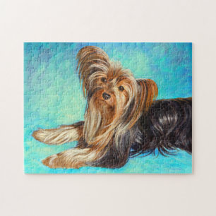 Black Yorkie Hund, Akrylmålning Pussel