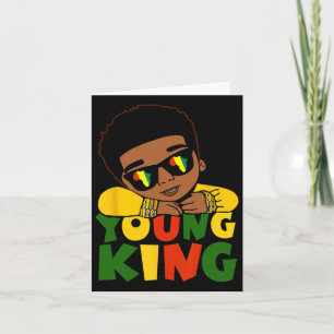 Black Young Kung Black History Month Kids Afro Boy Kort