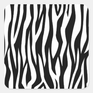 Black Zebra tryck Fyrkantigt Klistermärke