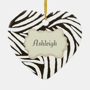 Black Zebra tryck Julgransprydnad Keramik