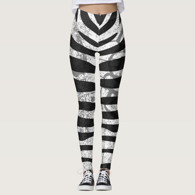 Black zebra tryck leggings (Framsida)